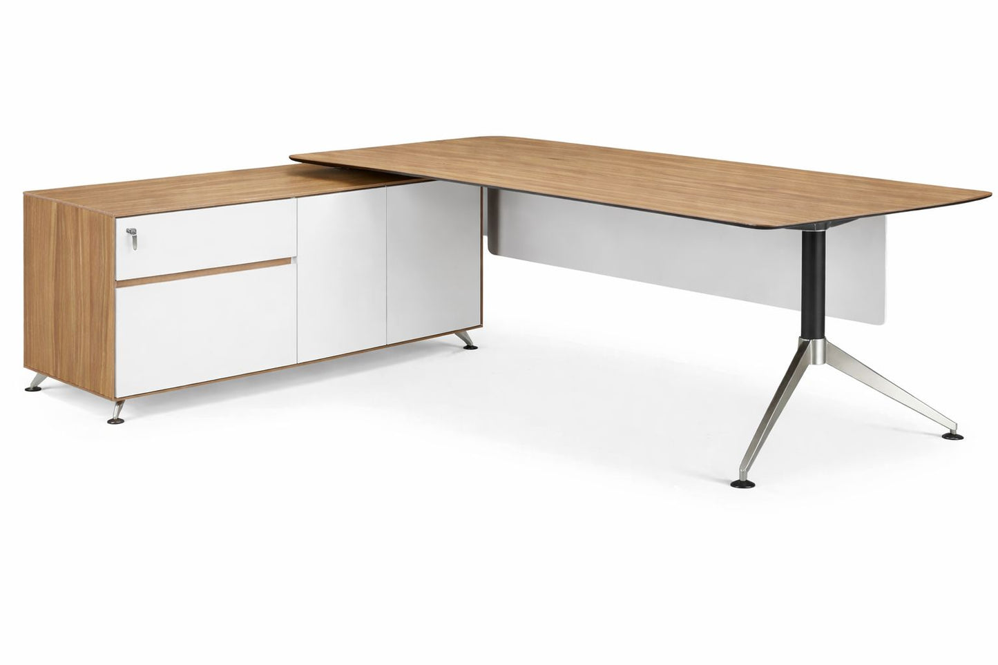 Modern L-shaped desk with wooden top and white side panels on a white background

walnut-manager-desk-with-storage.jpg