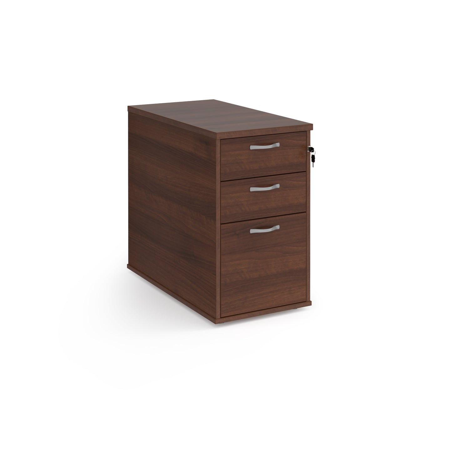 Desk High 3 Drawer Pedestal | 600mm & 800mm Depth | Silver Handles & Flyover Extension