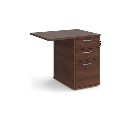 Desk High 3 Drawer Pedestal | 600mm & 800mm Depth | Silver Handles & Flyover Extension