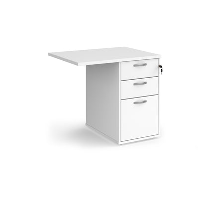 Desk High 3 Drawer Pedestal | 600mm & 800mm Depth | Silver Handles & Flyover Extension