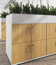 Wooden storage lockers