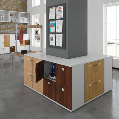 Wooden storage lockers