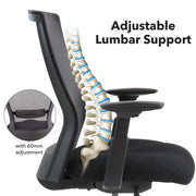 Yasmin mesh back operator chair with fabric seat and mesh back