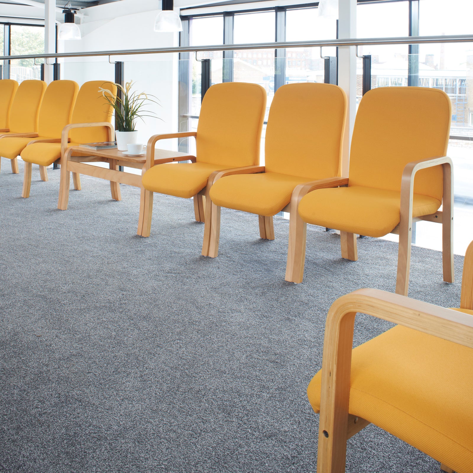 Yealm modular wooden frame reception seating - double arms