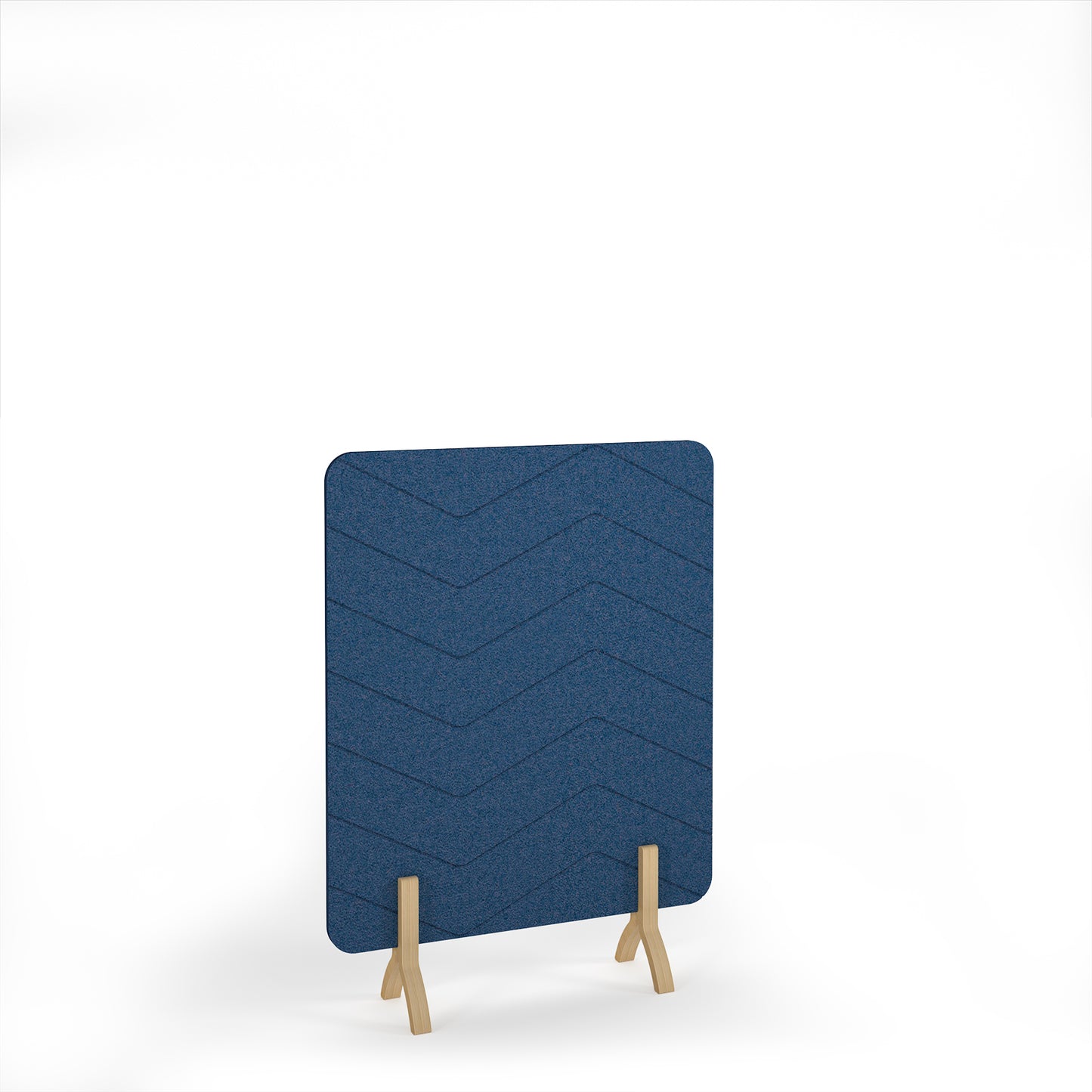 Zigzag Accoustic Floor Standing Screen Wooden Legs - ZFSC1600-WF-BL